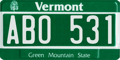 VT license plate ABO531