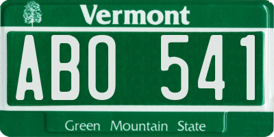 VT license plate ABO541