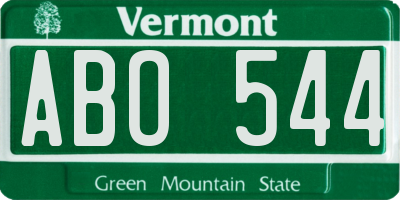 VT license plate ABO544