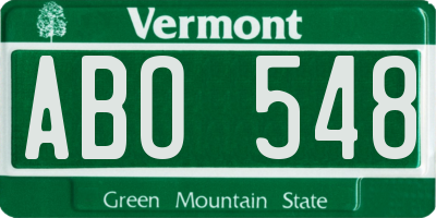 VT license plate ABO548