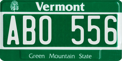 VT license plate ABO556