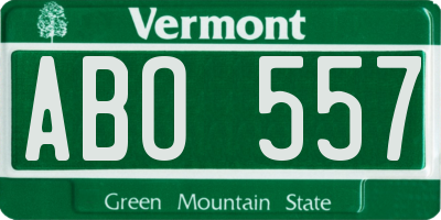 VT license plate ABO557