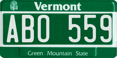 VT license plate ABO559