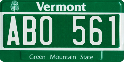 VT license plate ABO561