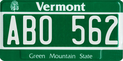 VT license plate ABO562