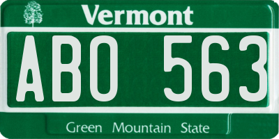 VT license plate ABO563