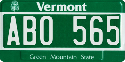 VT license plate ABO565