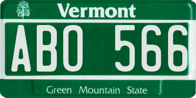 VT license plate ABO566