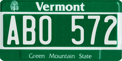 VT license plate ABO572