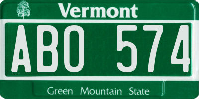 VT license plate ABO574