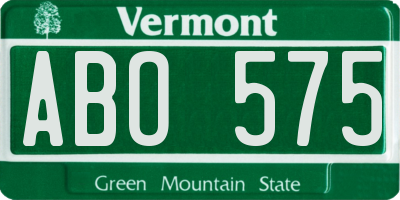 VT license plate ABO575