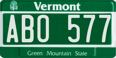 VT license plate ABO577