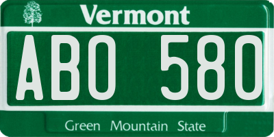 VT license plate ABO580