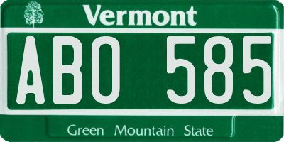 VT license plate ABO585