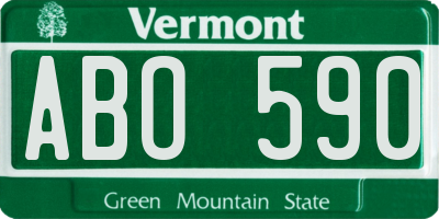 VT license plate ABO590