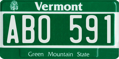 VT license plate ABO591