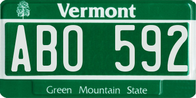 VT license plate ABO592