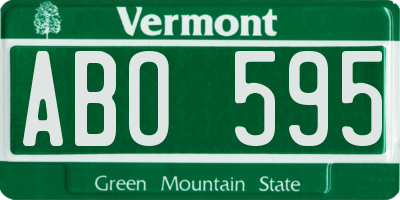 VT license plate ABO595