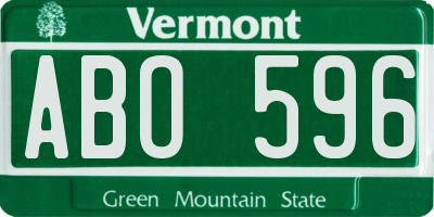 VT license plate ABO596