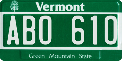 VT license plate ABO610