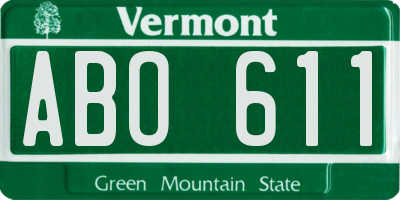 VT license plate ABO611