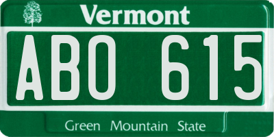 VT license plate ABO615