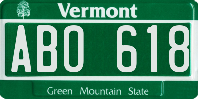 VT license plate ABO618