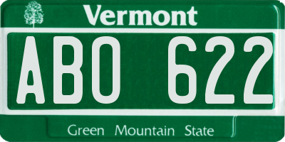 VT license plate ABO622