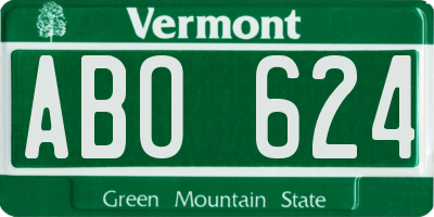 VT license plate ABO624