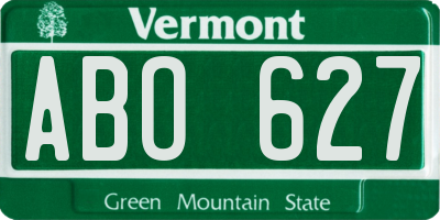 VT license plate ABO627