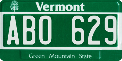 VT license plate ABO629