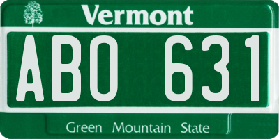 VT license plate ABO631