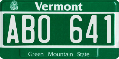 VT license plate ABO641