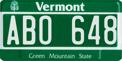 VT license plate ABO648