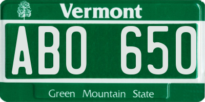 VT license plate ABO650