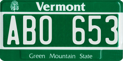 VT license plate ABO653