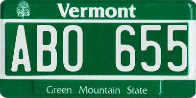 VT license plate ABO655