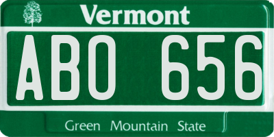 VT license plate ABO656