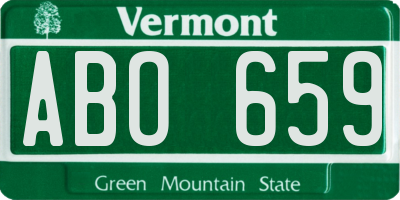 VT license plate ABO659