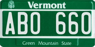 VT license plate ABO660