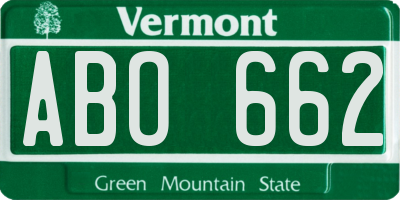 VT license plate ABO662