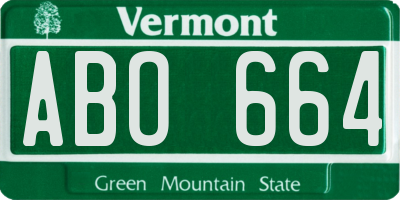 VT license plate ABO664