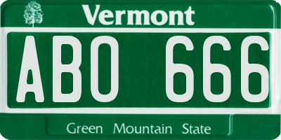 VT license plate ABO666