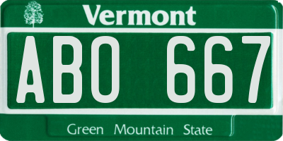 VT license plate ABO667