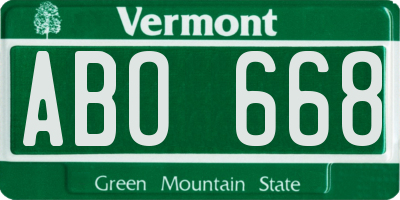 VT license plate ABO668