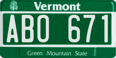 VT license plate ABO671