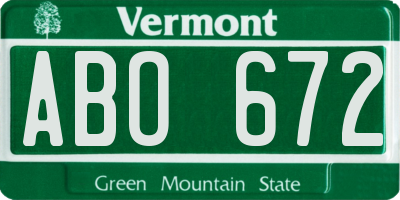 VT license plate ABO672