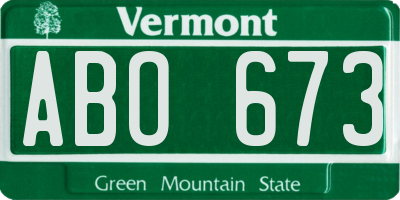 VT license plate ABO673