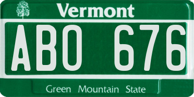 VT license plate ABO676