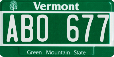 VT license plate ABO677